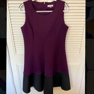 Plum Dress with Black Detail